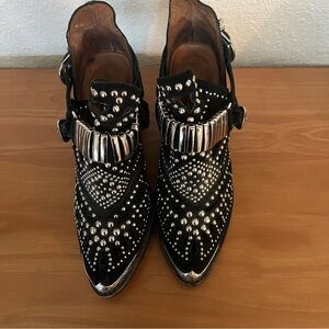 Jeffrey Campbell Black Silver Studded Ankle Booties